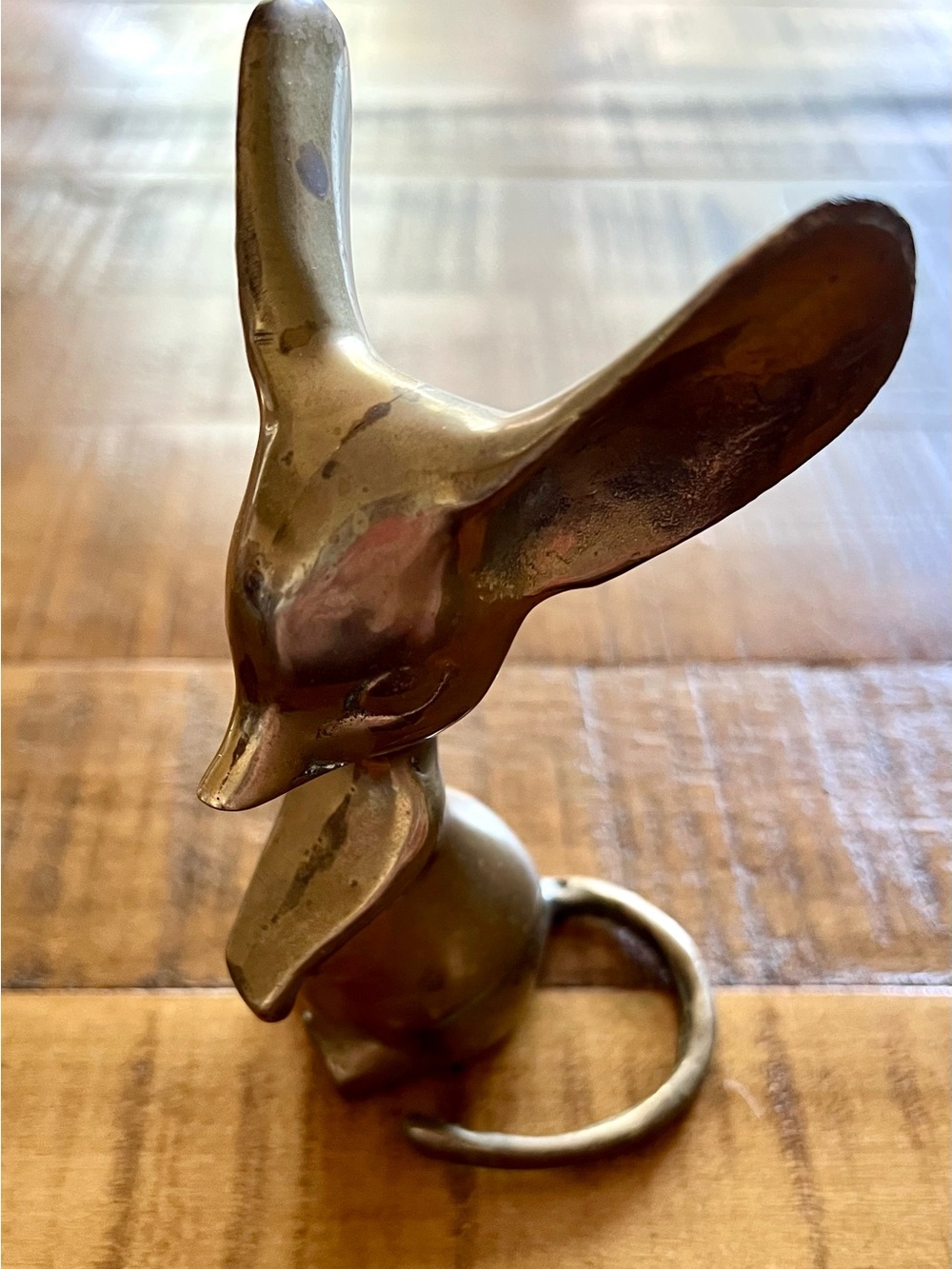 Vintage MCM SEIDEN Brass Mouse Large Ears Sculpture Figurine Paperweight 5”